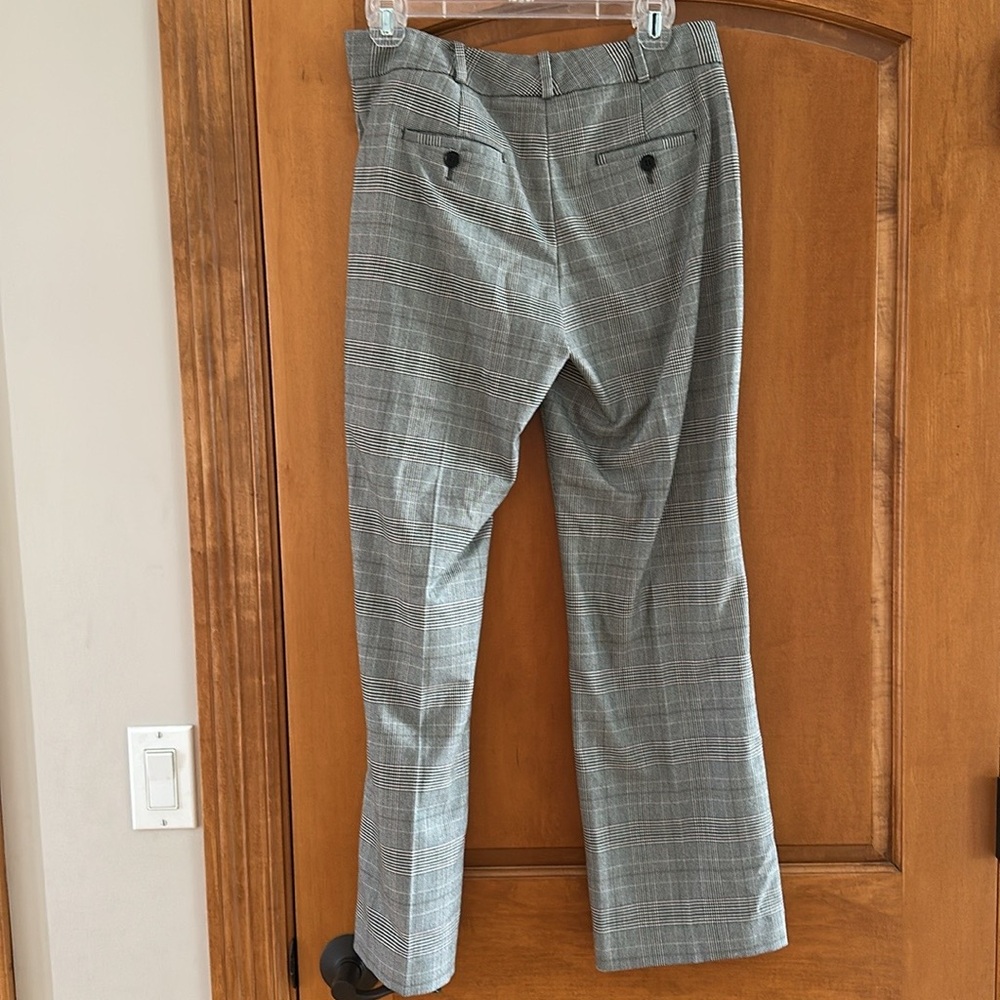 Talbots Petites Curvy Gray Glen Plaid Trousers Straight Leg Dress Pants 4P - Picture 2 of 13